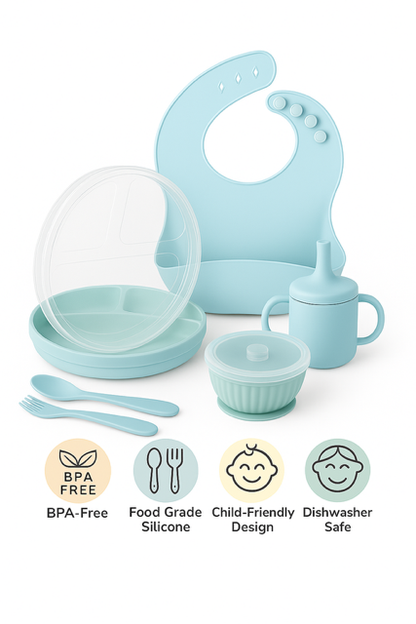 Baby Mealtime Kit – 6pc Silicone Set