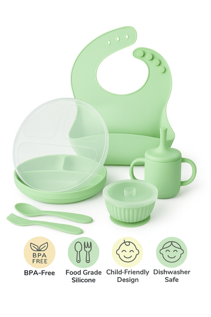 Baby Mealtime Kit – 6pc Silicone Set