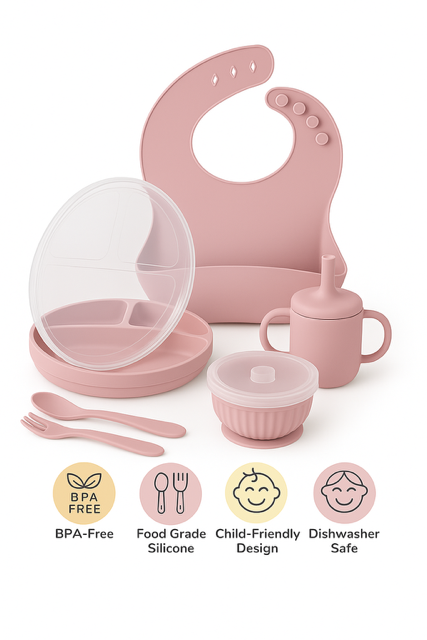 Baby Mealtime Kit – 6pc Silicone Set