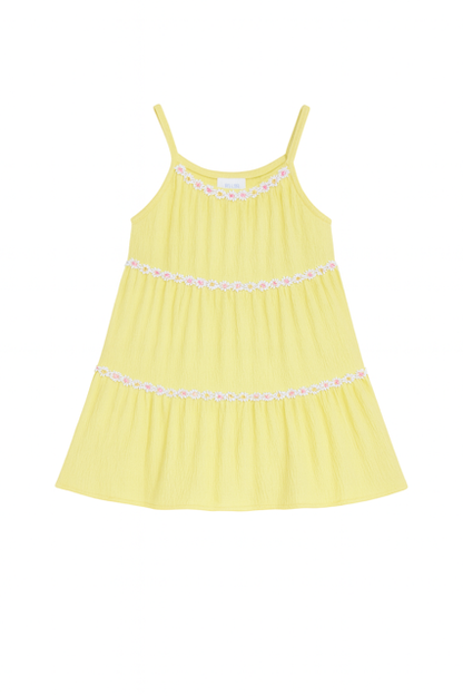 Yellow Dress with Flowers - Size 6T