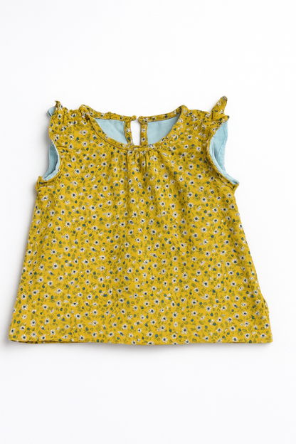 Sleeveless Shirt with Flower Decor - Size 3T