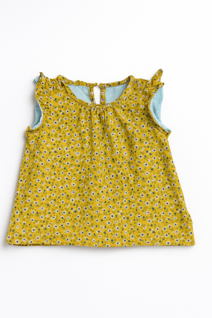 Sleeveless Shirt with Flower Decor - Size 3T