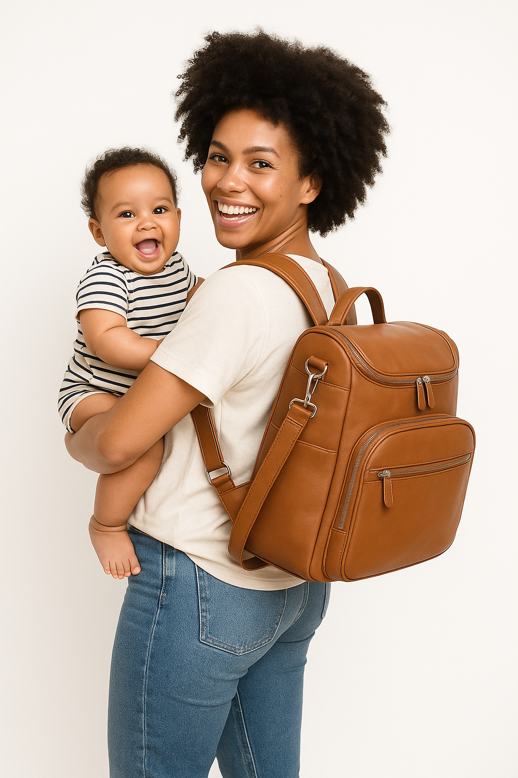 Baby Diaper Leather Back Pack