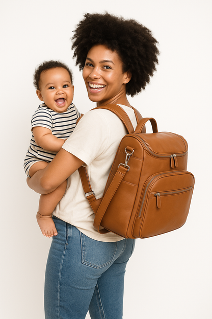 Baby Diaper Leather Back Pack