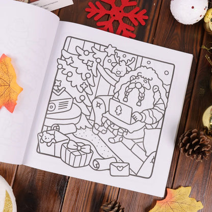 Christmas Cartoon Coloring Activity Book