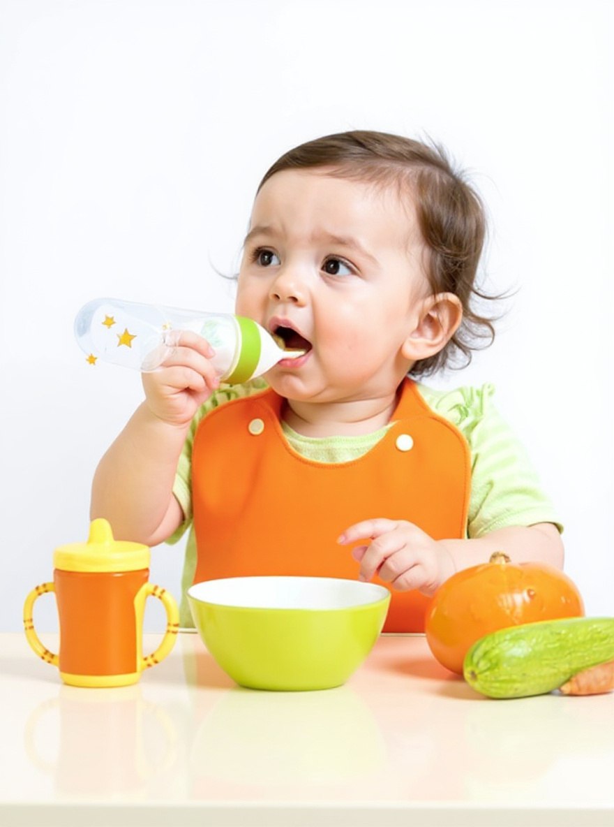 Baby Food Squeeze Bottle With Spoon