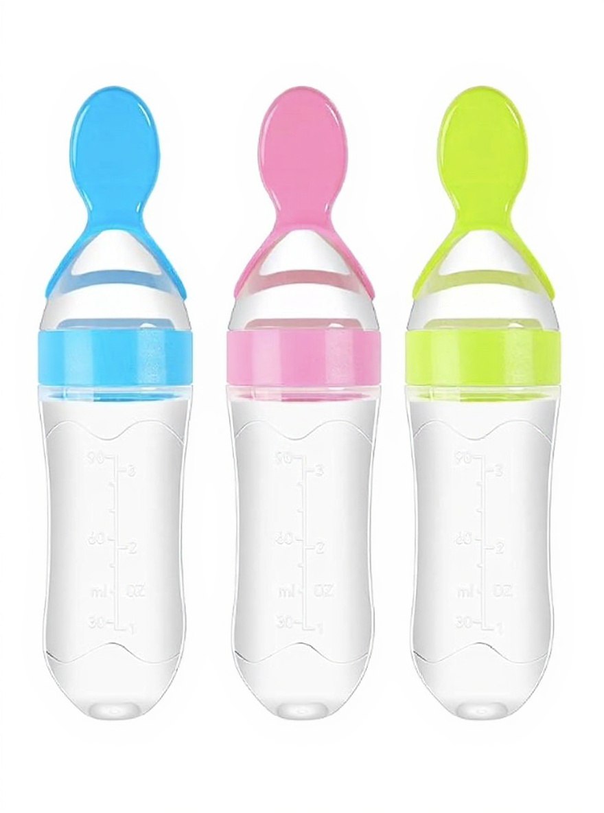 Baby Food Squeeze Bottle With Spoon